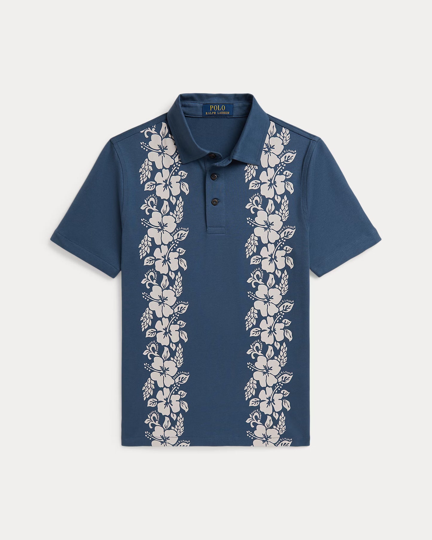 Floral-Print Cotton Jersey Polo Shirt