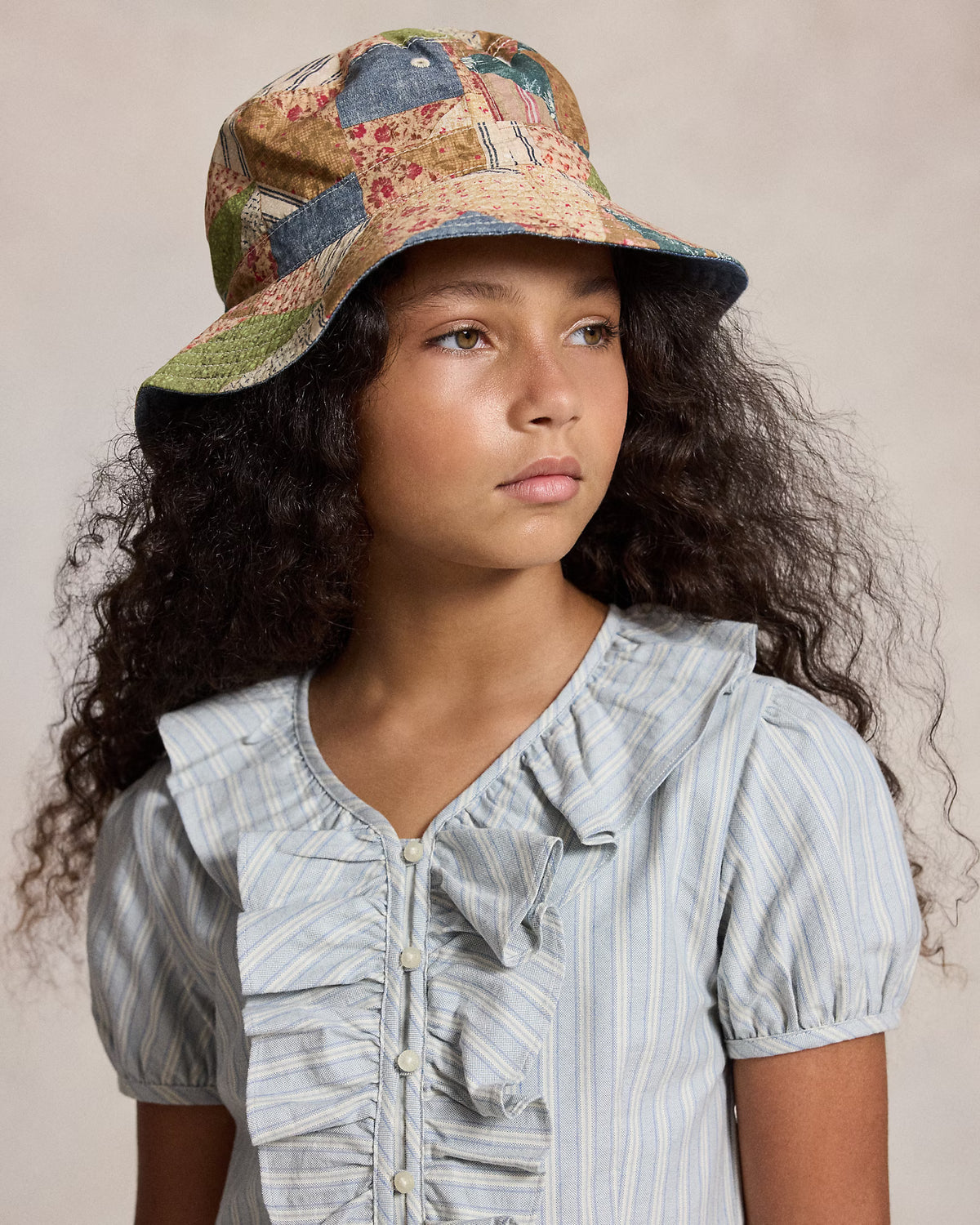 Patchwork Reversible Cotton Bucket Hat