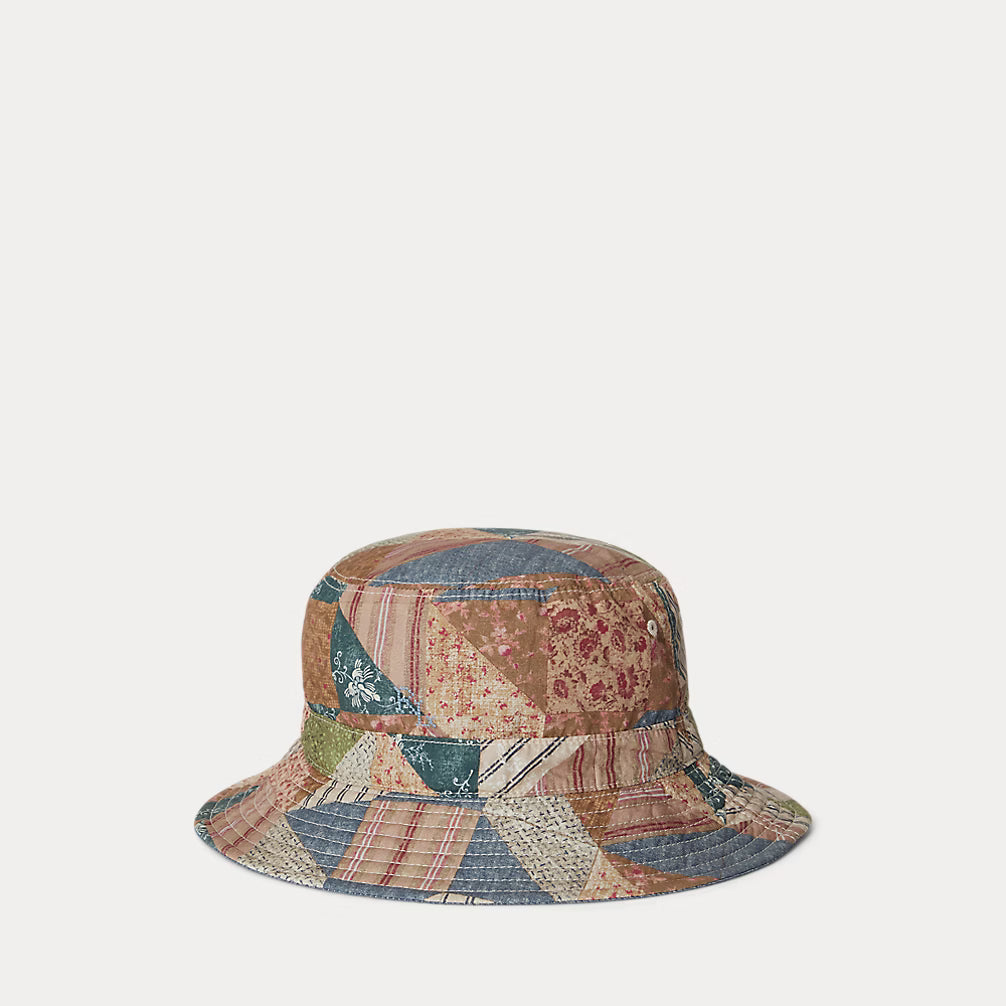 Patchwork Reversible Cotton Bucket Hat